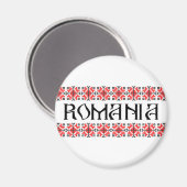 roemenië : land symbool naam tekst folk modit trad magneet (Voorkant / Achterkant)