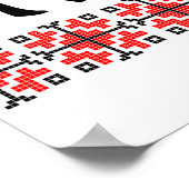 roemenië : land symbool naam tekst folk modit trad poster (Hoek)