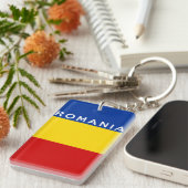 roemenië - land - vlag naam sleutelhanger (Voorkant Rechts)