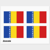 roemenië land vlag symbool naam tekst rechthoekige sticker (Vel)