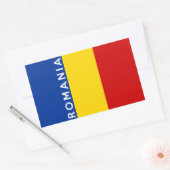 roemenië land vlag symbool naam tekst rechthoekige sticker (Envelop)