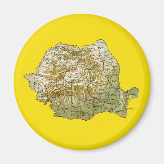 Roemenië Map Magnet (Voorkant)