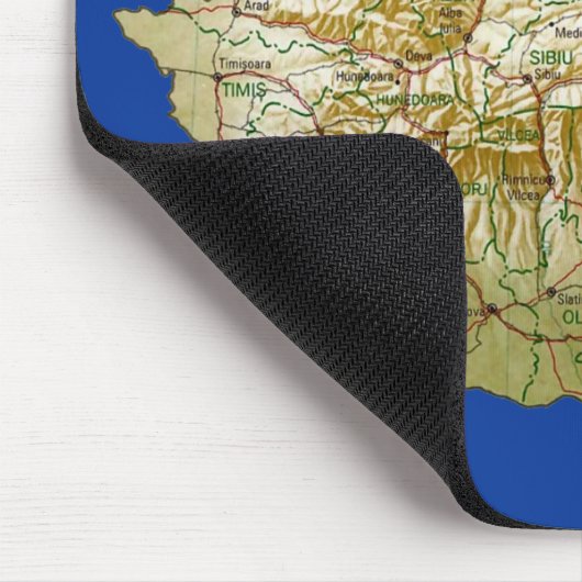 Roemenië Map Mousepad Muismat (Hoek)