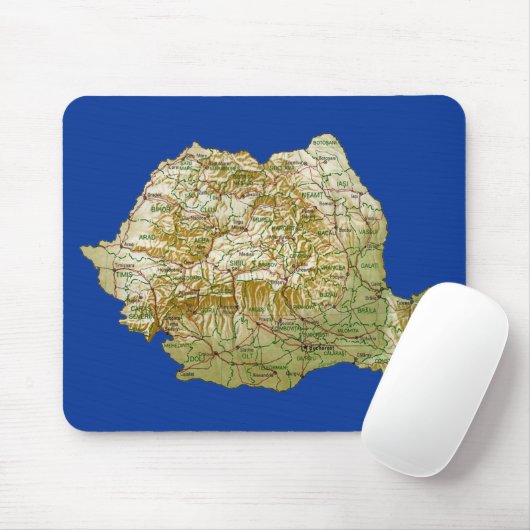 Roemenië Map Mousepad Muismat (Met muis)