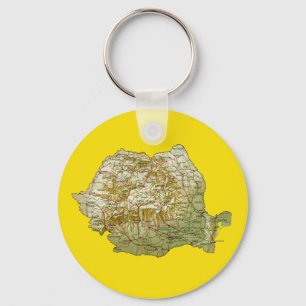Roemenië Map Sleutelhanger