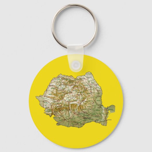 Roemenië Map Sleutelhanger (Voorkant)