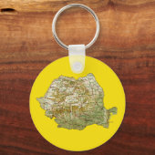 Roemenië Map Sleutelhanger (Voorkant)