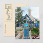 Roemenië, Marumures, Vrolijke Begraafplaats, Feestdagenkaart (Voorkant / Achterkant)