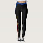 Roemenië mode leggings, patriottische, Roemeense v Leggings (Voorkant)