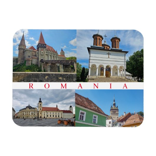Roemenië oriëntatiepunten uitzicht koelkastmagneet magneet (Horizontaal)