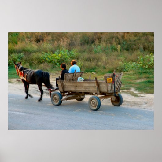 Roemenië, paard en wagen poster (Voorkant)