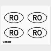Roemenië "RO" Ovale Sticker (Vel)