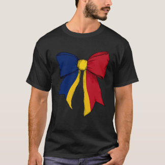 Roemenië Roemeense Pride Vlag Meisje Coquette Stri T-shirt