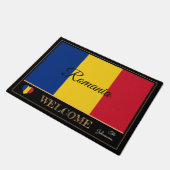 Roemenië & Roemeense vlag matten/sport Welkom Deurmat (Schuin)