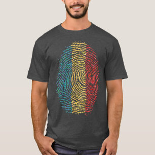 Roemenië Roemeense vlag met vingerafdruk T-shirt