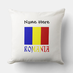 Roemenië Roemeense Vlag Zwart Personalisatie  Kussen