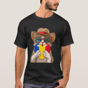 Roemenië Roemeense wortels Schattige kat Hart Roem T-shirt