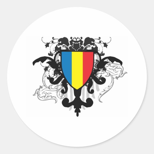 Roemenië Ronde Sticker (Voorkant)