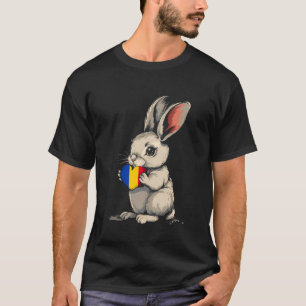 Roemenië Schattigee Bunny Heart Roemeense vlag Roe T-shirt
