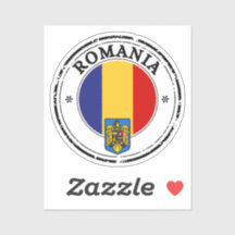 Roemenië Seal Sticker Ronde Vlag voor Laptop Boek.