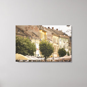 Roemenië, Sibiu. Nieuwe Stad. RF) Canvas Afdruk