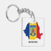 Roemenië Silhouet, geëtiketteerd, Sleutelhanger (Voorkant Links)