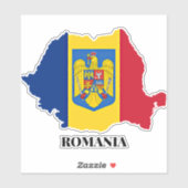 Roemenië Silhouet, geëtiketteerd, Sticker (Vel)