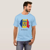 Roemenië Silhouet, geëtiketteerd, T-shirt (Voorkant volledig)