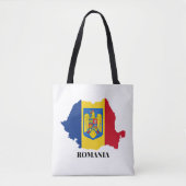 Roemenië Silhouet, geëtiketteerd, Tote Bag (Voorkant)