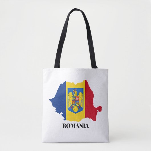 Roemenië Silhouet, geëtiketteerd, Tote Bag (Voorkant)