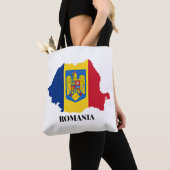 Roemenië Silhouet, geëtiketteerd, Tote Bag (Dichtbij)
