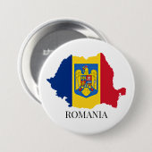 Roemenië Silhouet, gelabeld, Ronde Button 7,6 Cm (Voorkant /achterkant)