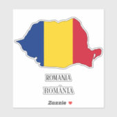 Roemenië-sticker op de vlaggenkaart sticker (Vel)