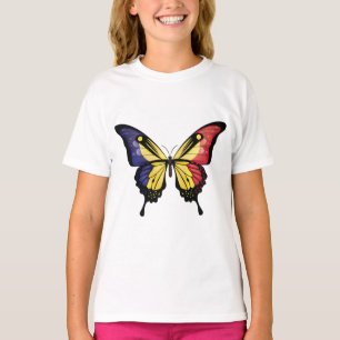 Roemenië Swallowtail Vlinder Vlag T-shirt