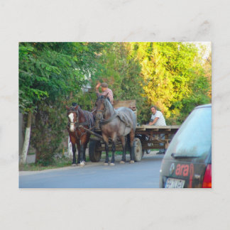 Roemenië, vervoer, oud en modern briefkaart