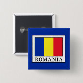 Roemenië Vierkante Button 5,1 Cm (Voorkant /achterkant)