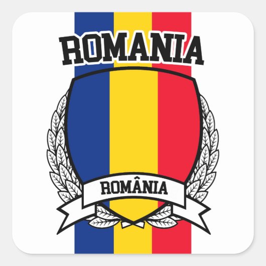 Roemenië Vierkante Sticker (Voorkant)