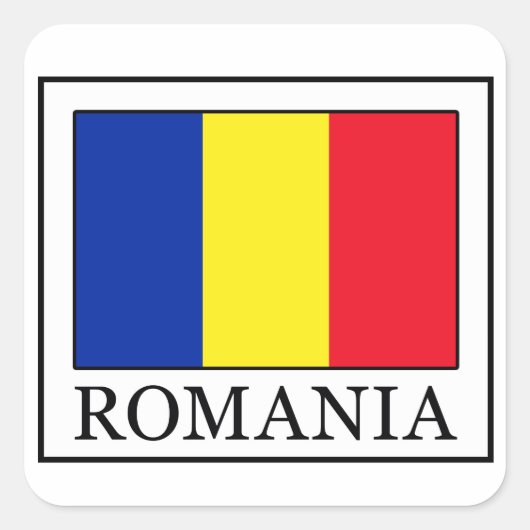Roemenië Vierkante Sticker (Voorkant)