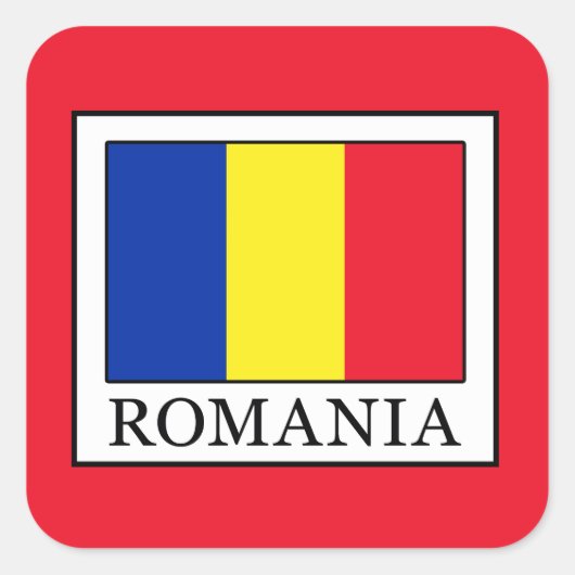 Roemenië Vierkante Sticker (Voorkant)