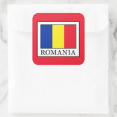 Roemenië Vierkante Sticker (Tas)