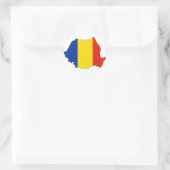 Roemenië vlag kaart ronde sticker (Tas)