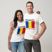 Roemenië vlag + kaart + tekst T-shirt (Unisex)