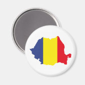 roemenië vlag plattegrond silhouet magneet (Voorkant / Achterkant)