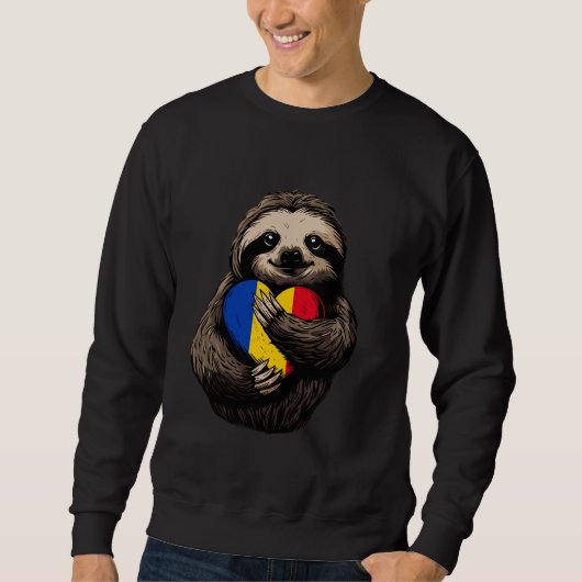 Roemenië Vlag Roemeense Pride Sloth Roemeense root Trui (Voorkant)