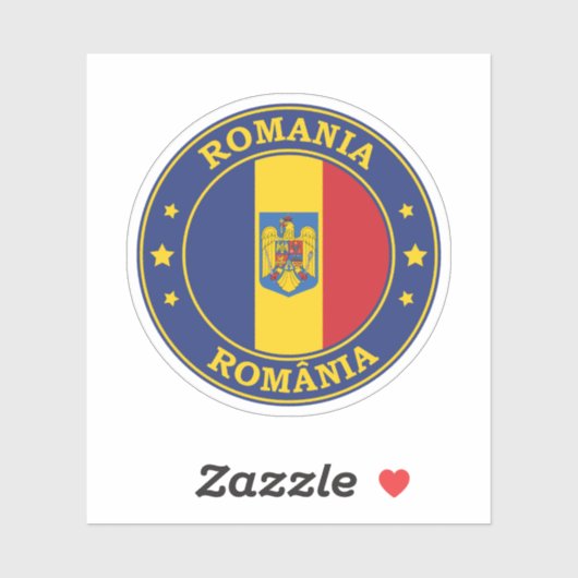Roemenië vlag ronde cirkel embleem sticker (Vel)