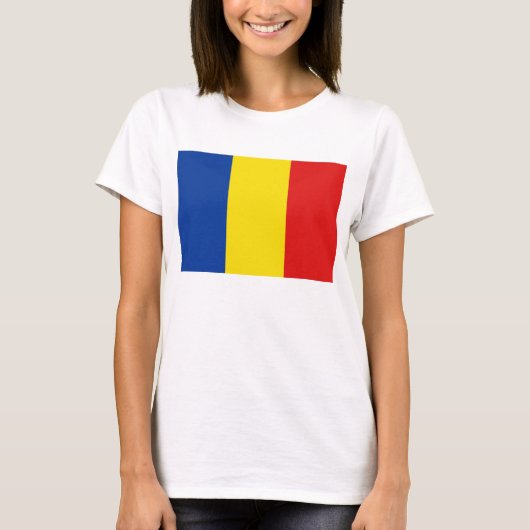Roemenië vlag x kaart T-Shirt (Voorkant)