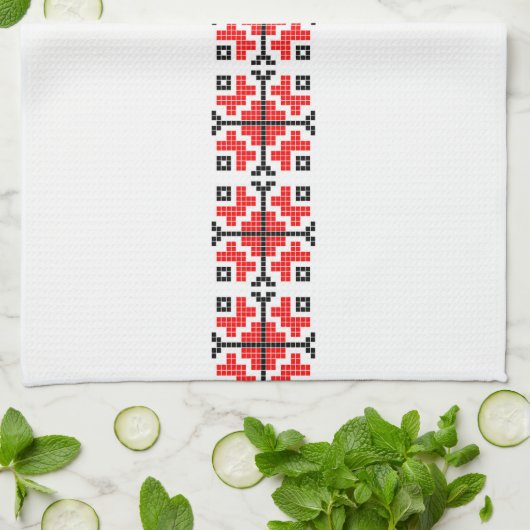 roemenië volgt een etnisch , florisch geometrisch  theedoek (Gevouwen)