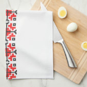 roemenië volgt een etnisch , florisch geometrisch  theedoek (Quarter Fold)