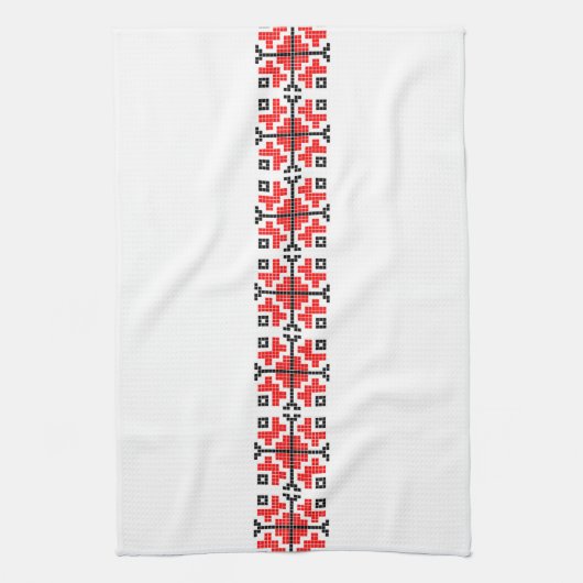 roemenië volgt een etnisch , florisch geometrisch  theedoek (Verticaal)