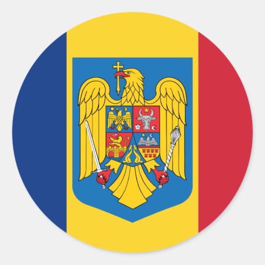 Roemenië Wapen van de Republiek Congo Ronde Sticker (Voorkant)